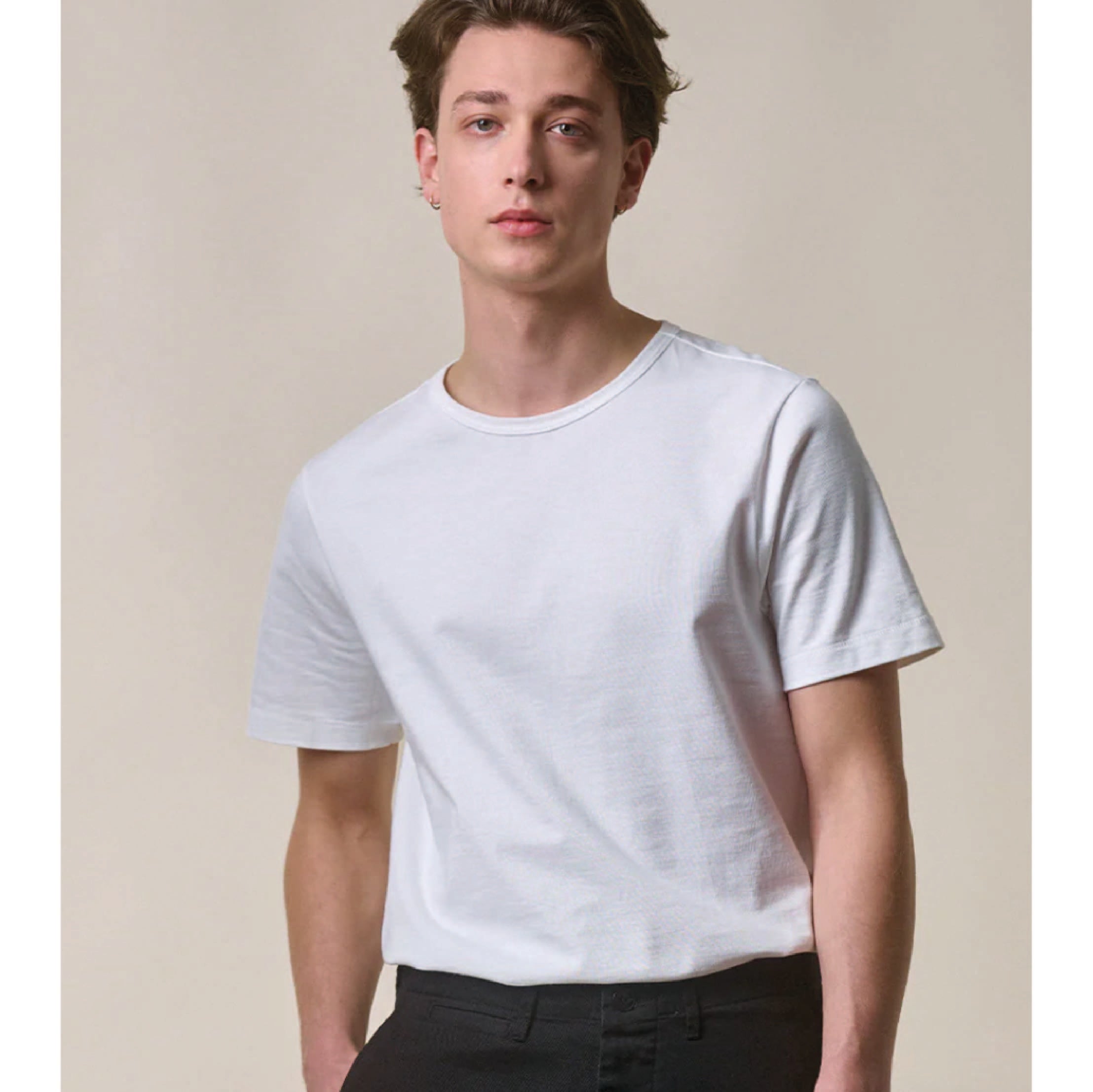 Loopwheeled Classic Fit Midweight T-Shirt - White