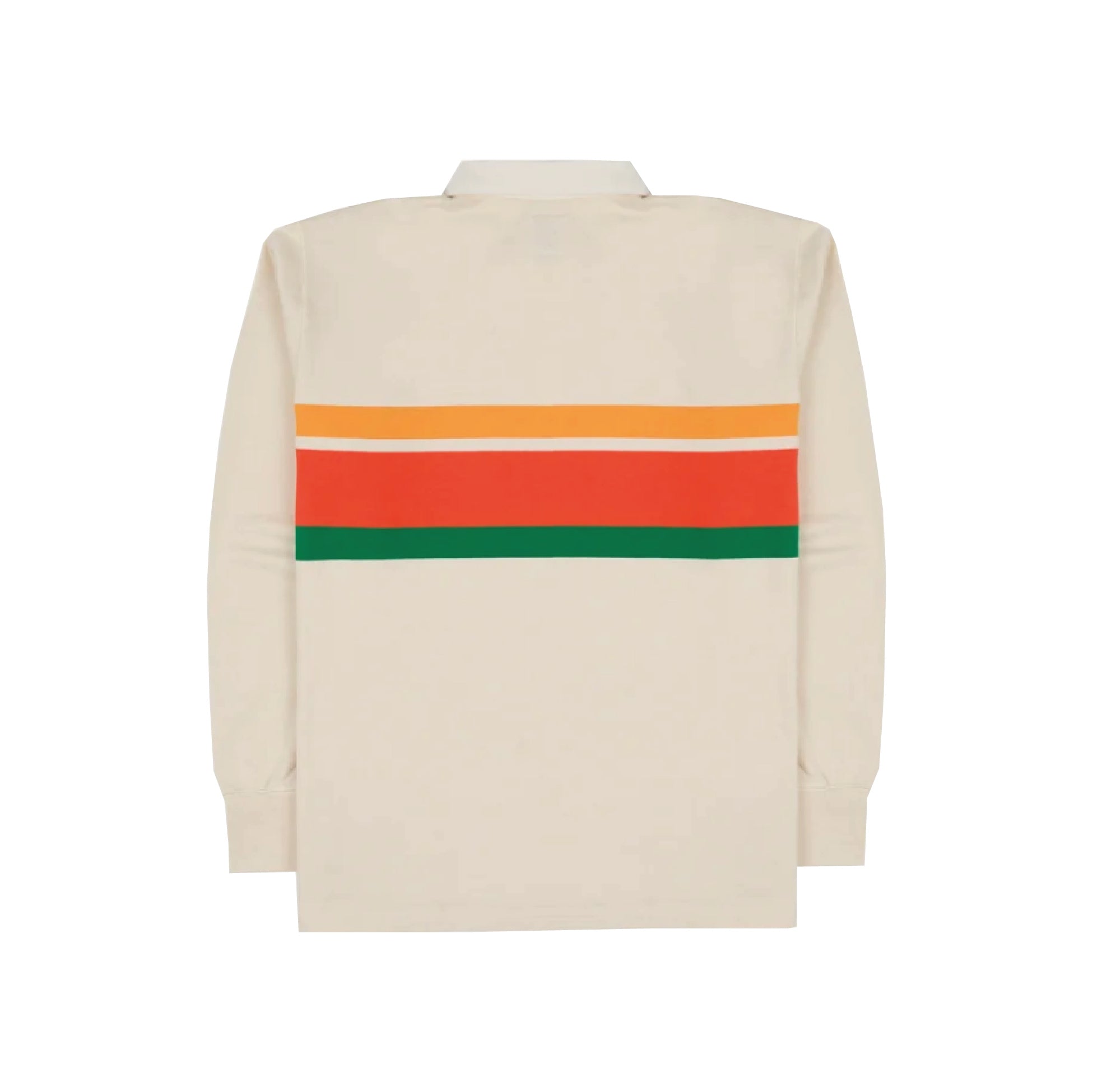 Middle Stripe Cotton Rugby Shirt - Ecru Multi