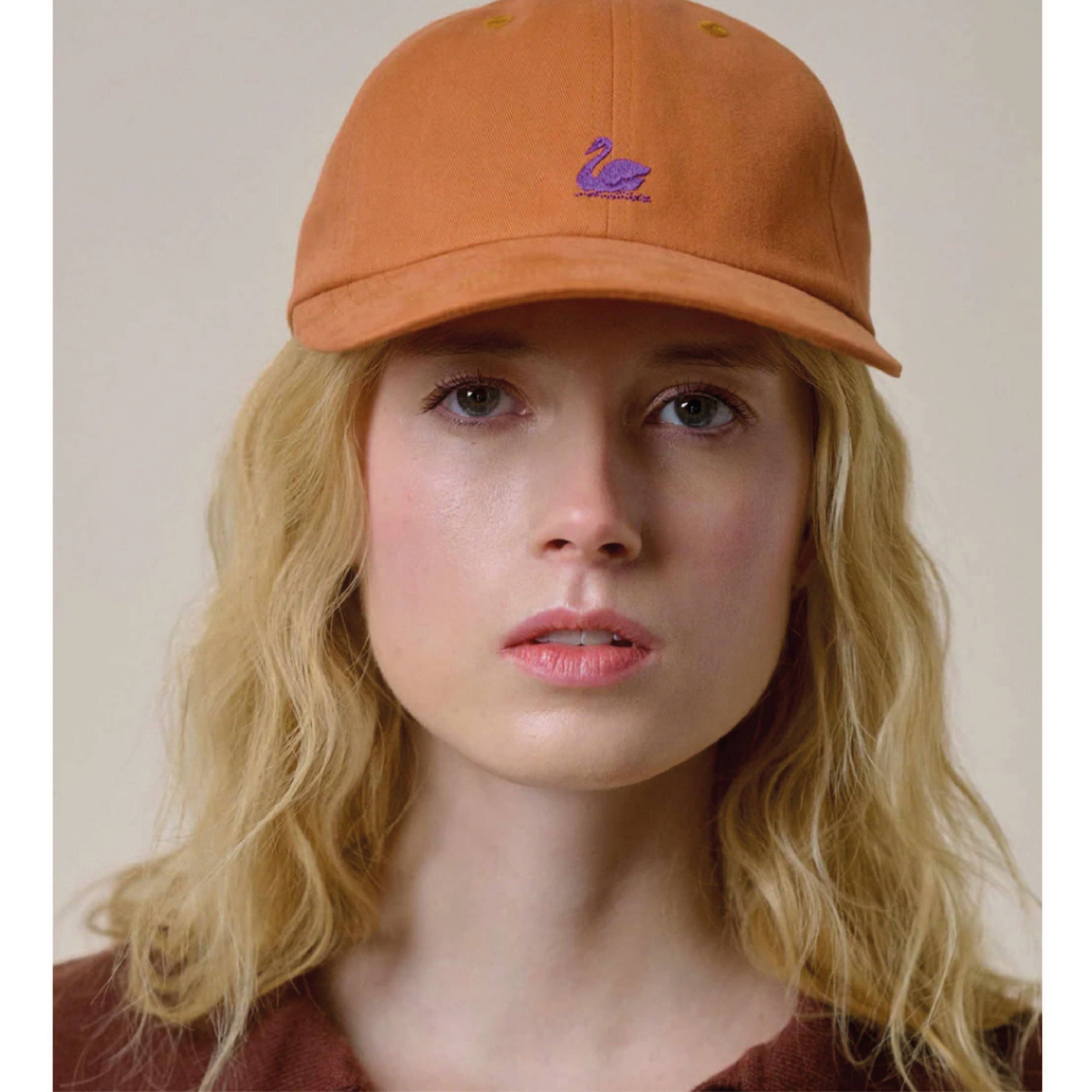 Swan Logo Cotton Twill Cap - Pumpkin