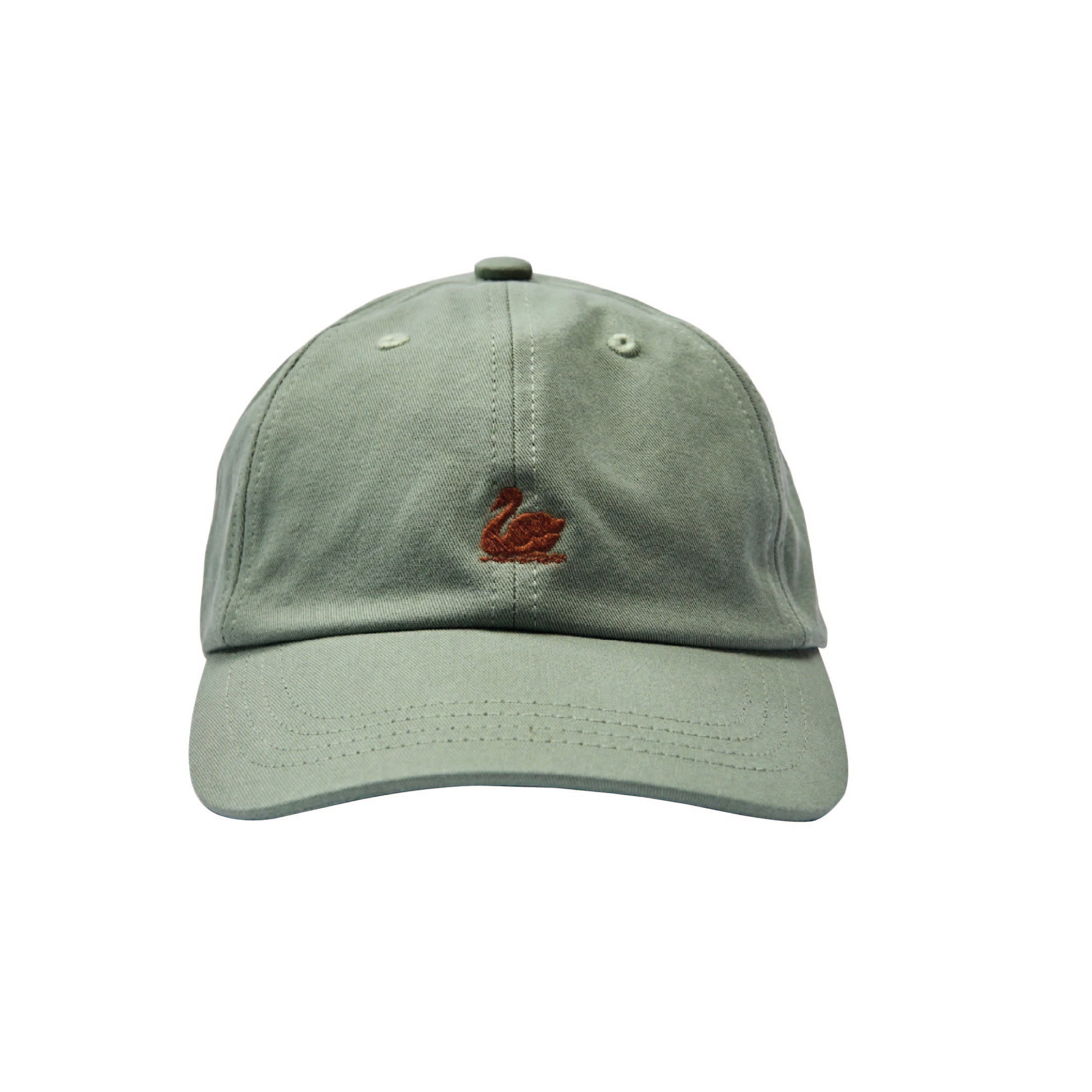 Swan Logo Cotton Twill Cap - Light Army/Nut