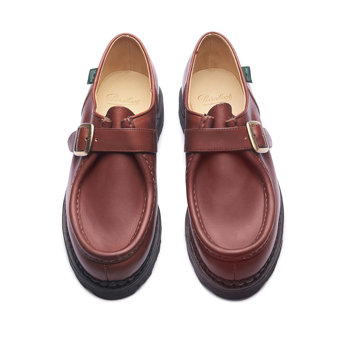 Natural rubber sole of Paraboot's Michael Bride Shoe in marron.