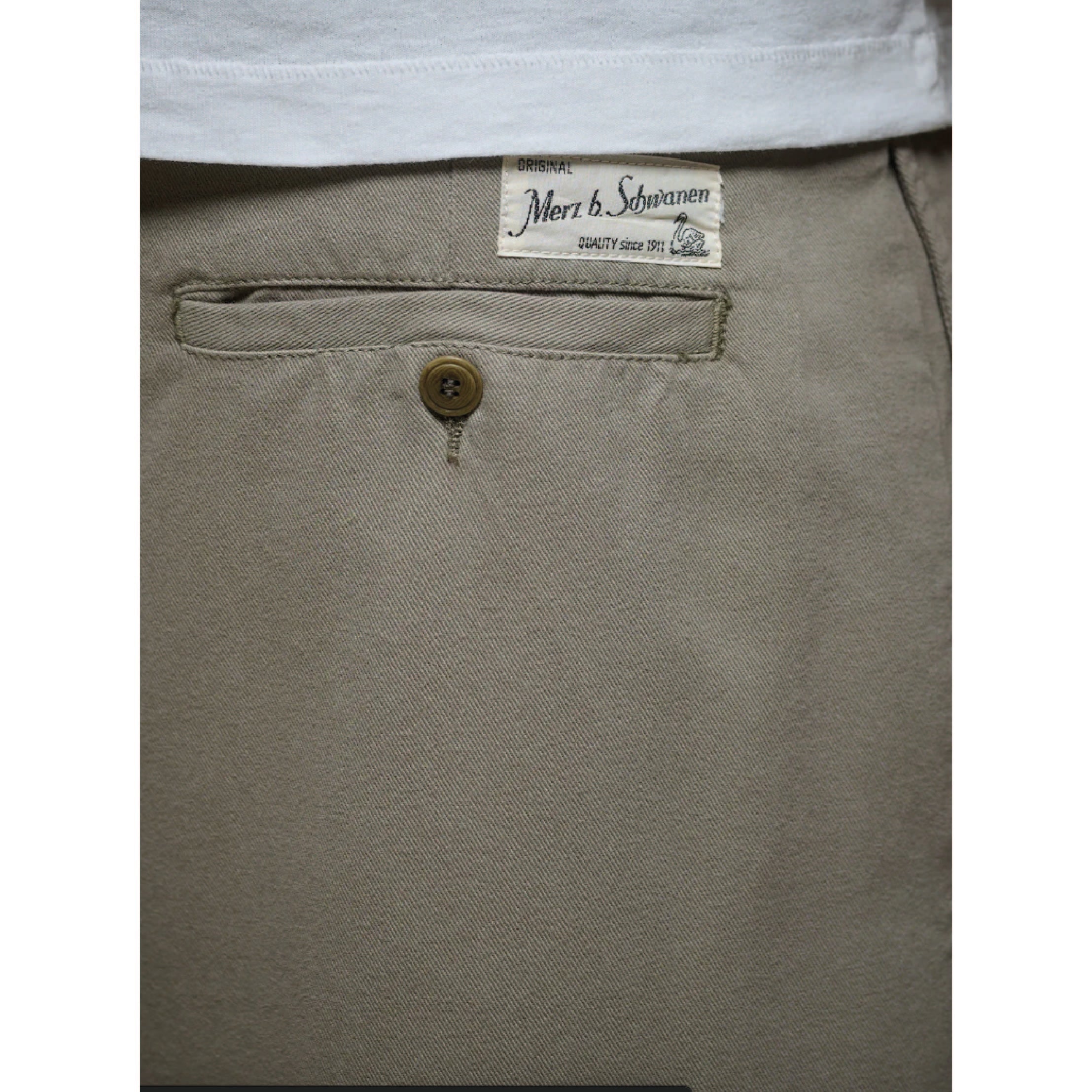 Pleated Twill Pants - Vintage Army