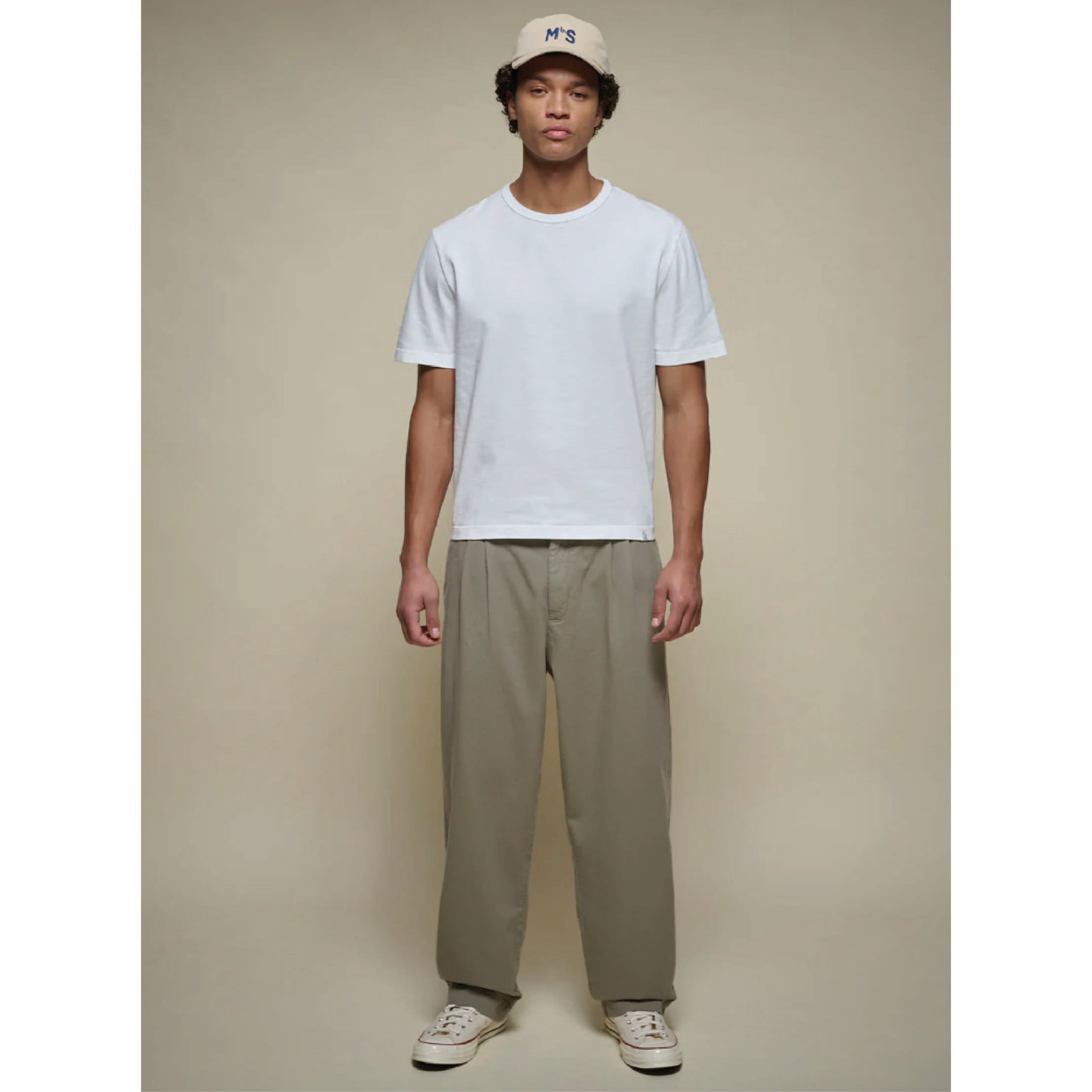 Pleated Twill Pants - Vintage Army