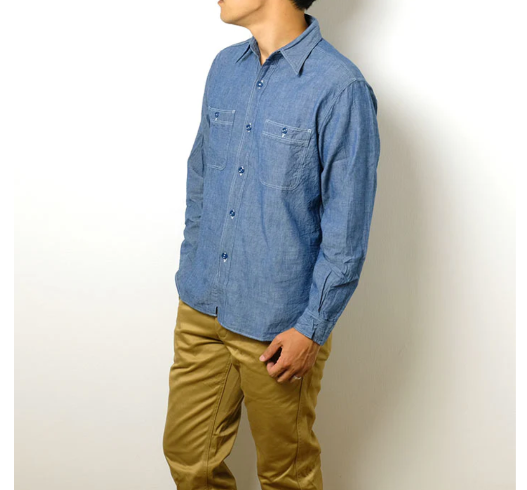 Chambray Shirt Long Sleeve - Blue