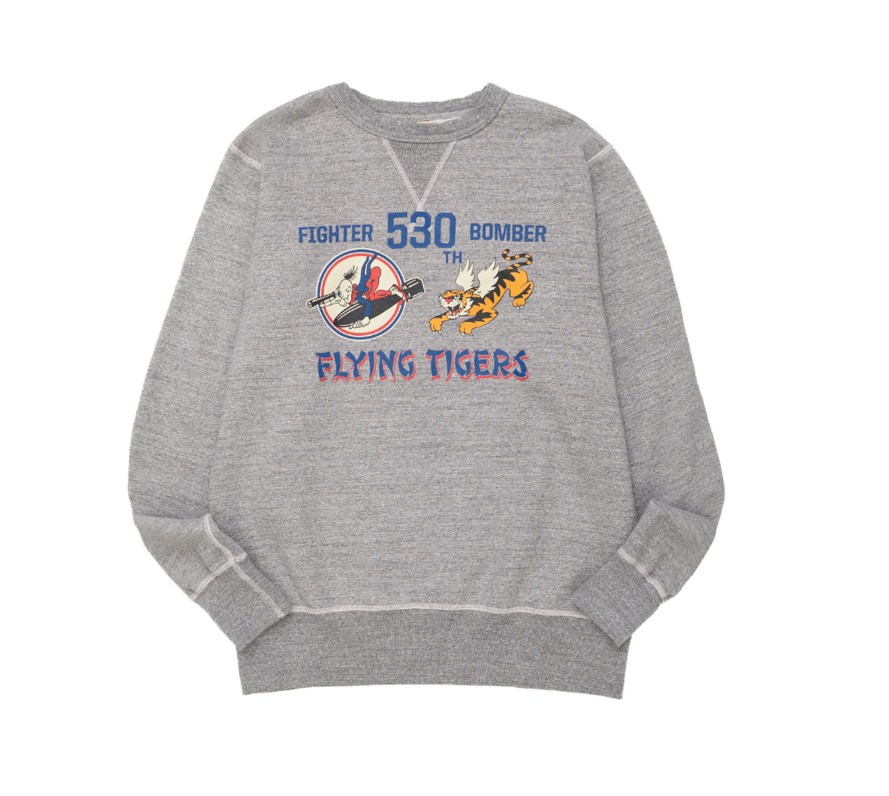 Crew Neck Sweatshirt Flying Tigers - Heather Grey