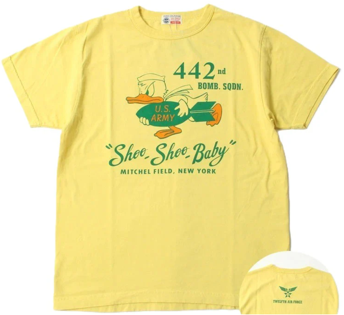 T-Shirt - 442nd Bomb Sqnd "Shoo-Shoo-Baby" - Yellow