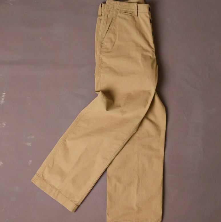 Beige Cotton Officer’s Chino