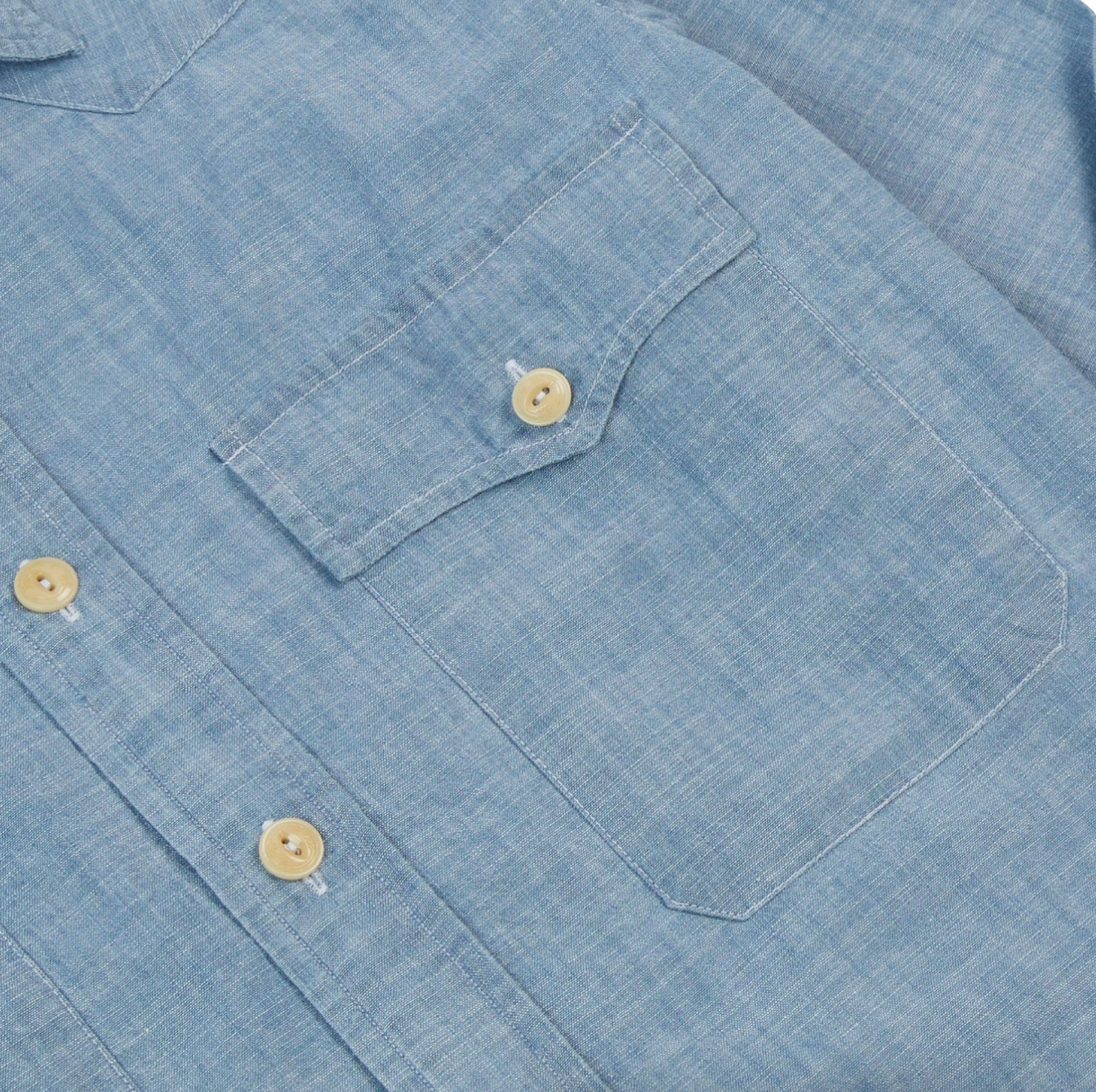 Drake's Chambray Western - Light Blue