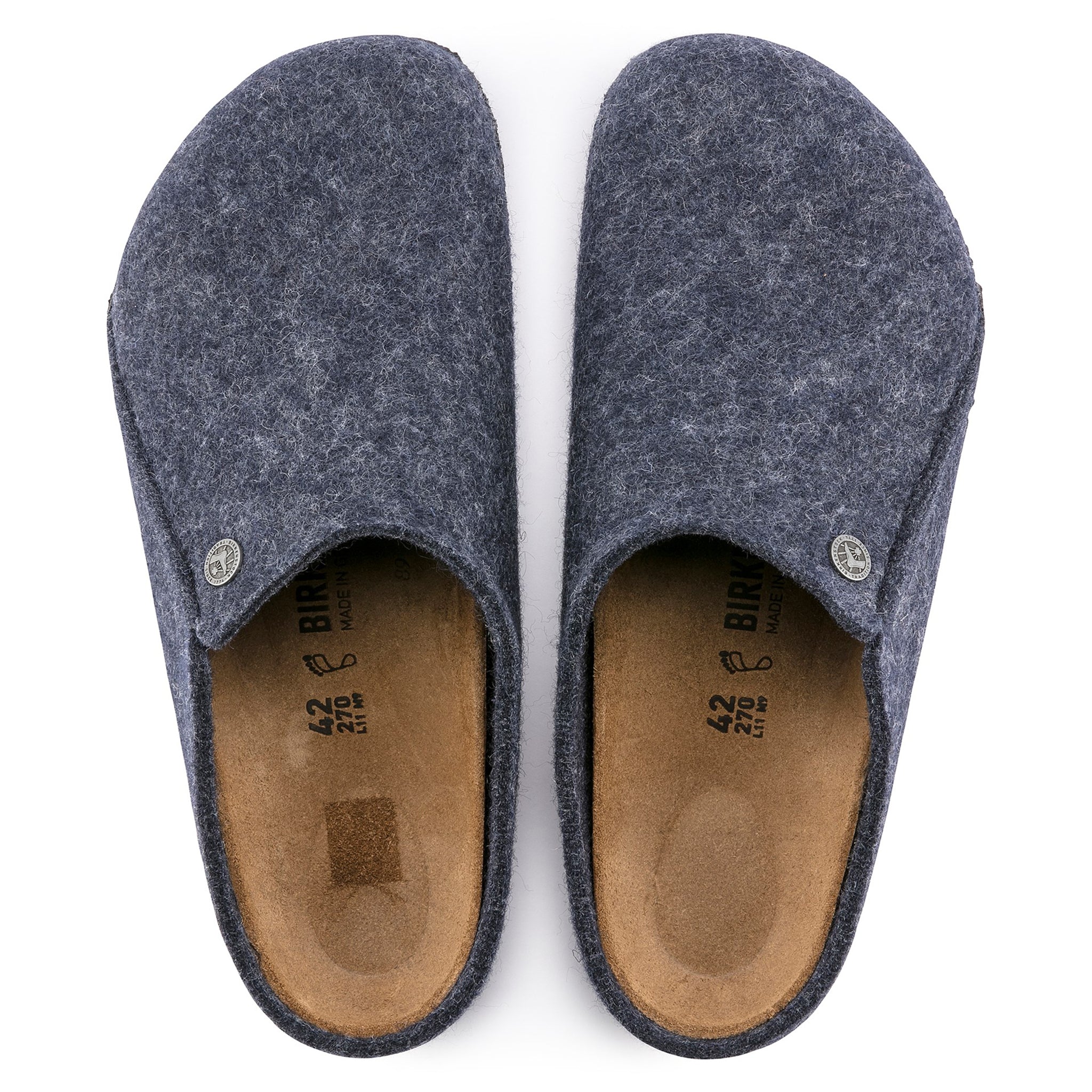 BIRKENSTOCK Zermatt Wool Felt Clogs - Dark Blue