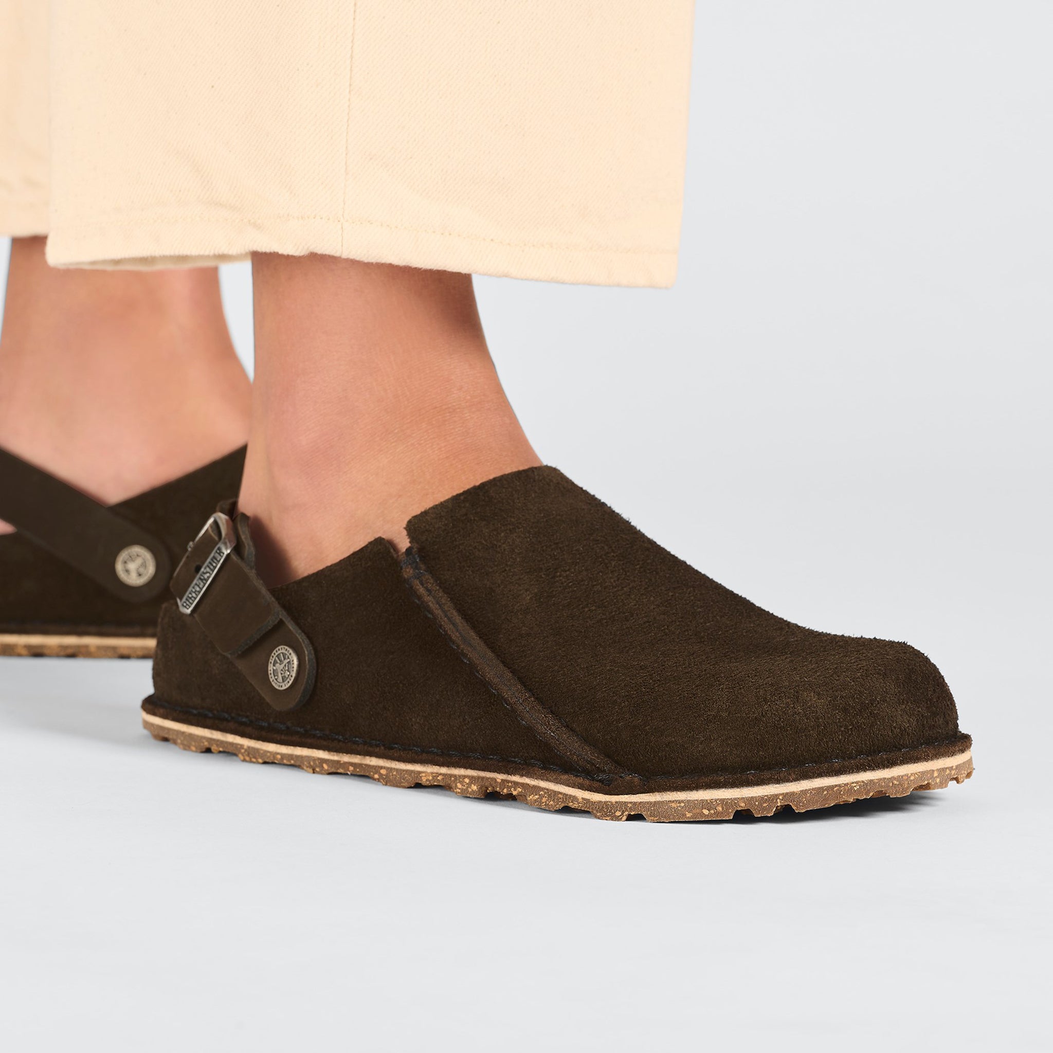 BIRKENSTOCK Lutry Premium Suede Leather Clogs - Espresso