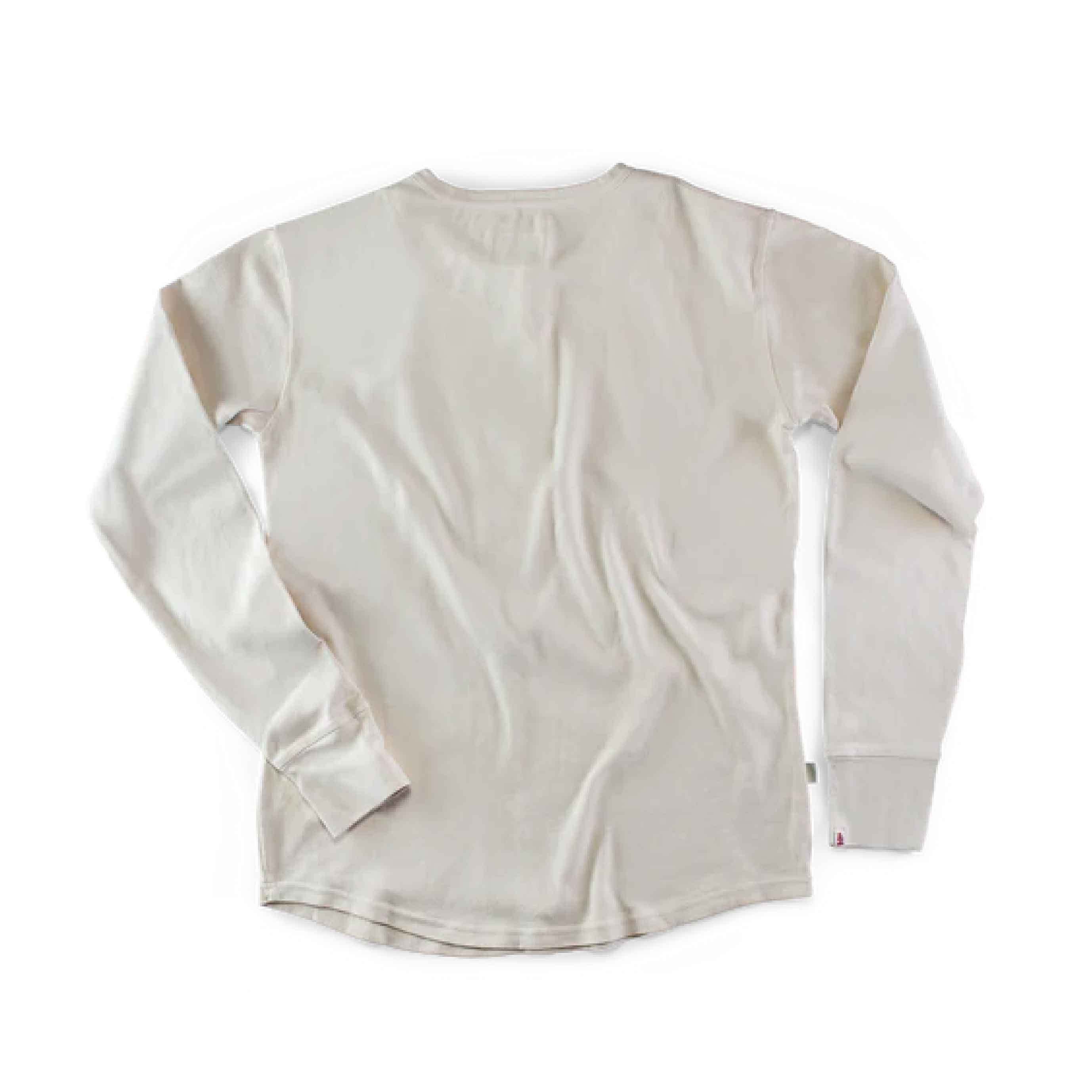 Long Sleeve Thermal Henley Neck - Natural