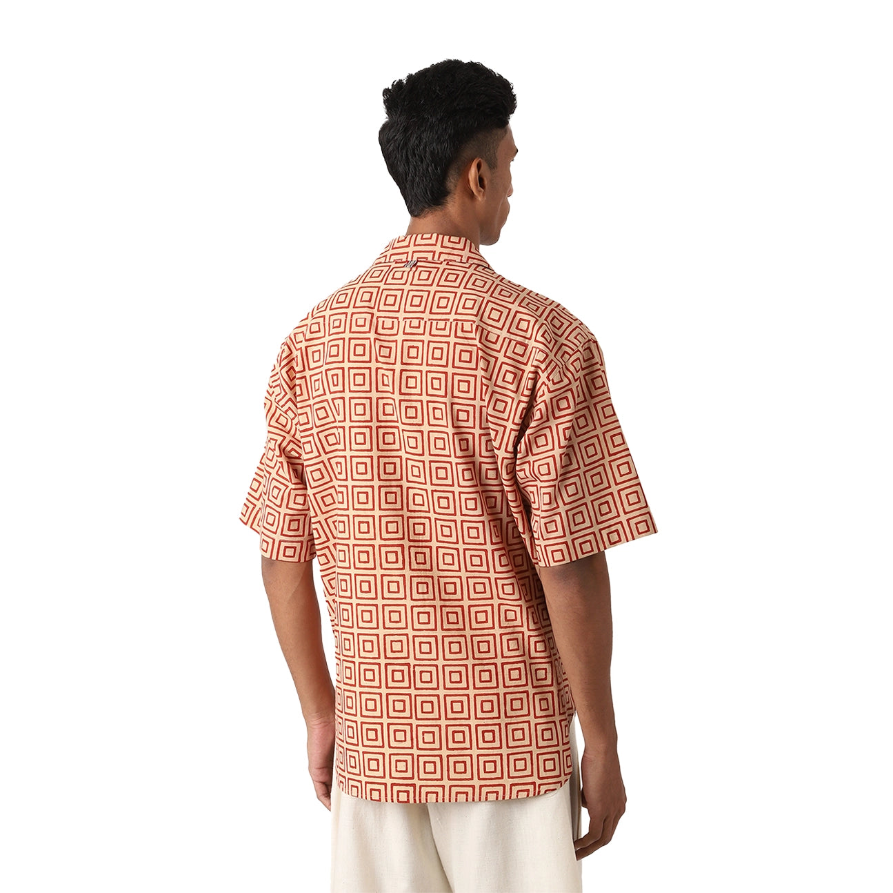 Men Short Sleeve Shirt - Block Print