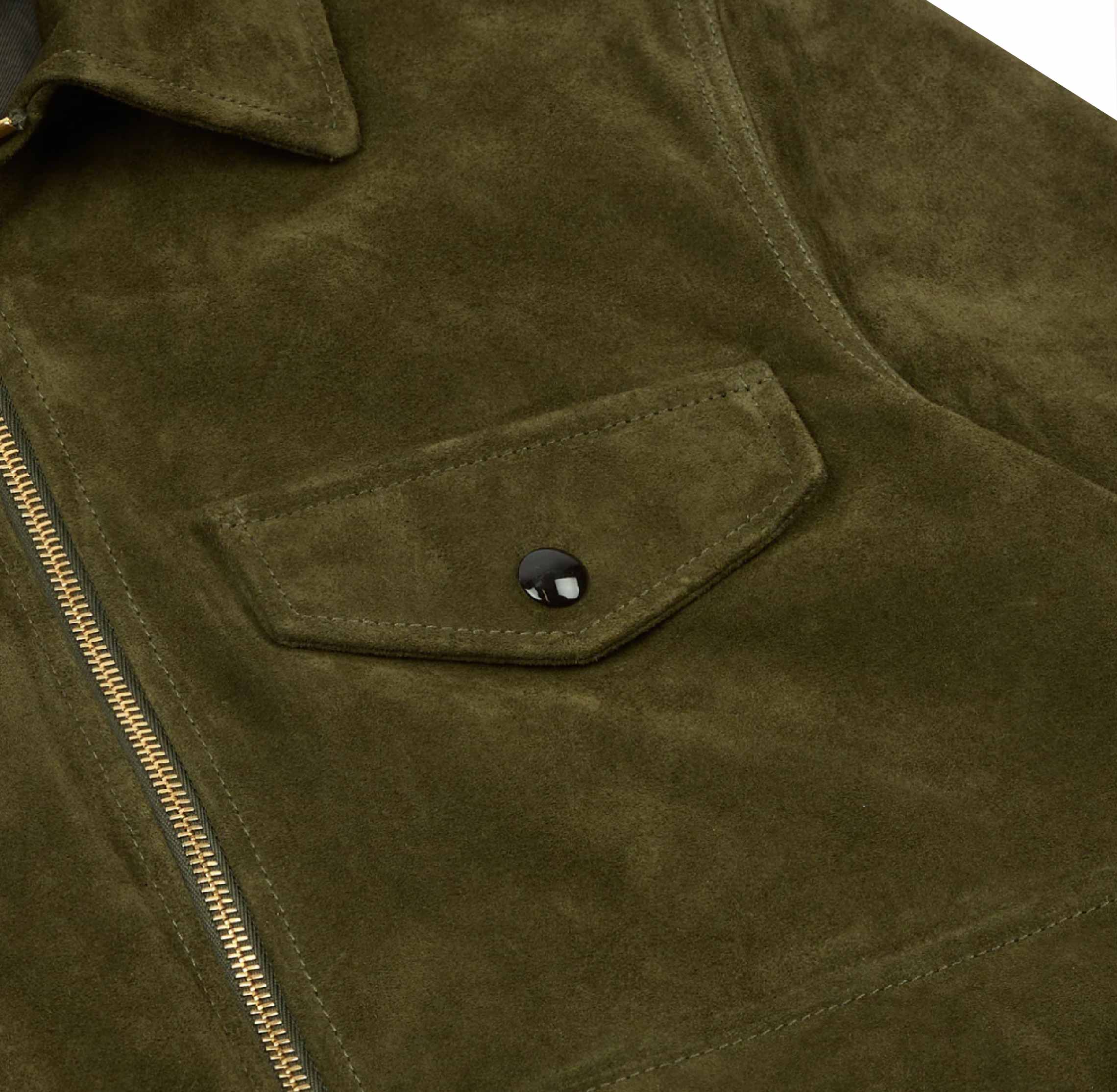 Green Heavyweight Suede A-2 Bomber Jacket