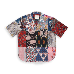 Kardo Ronen Oversized Camp Collar Short Sleeve Shirt - Patchwork