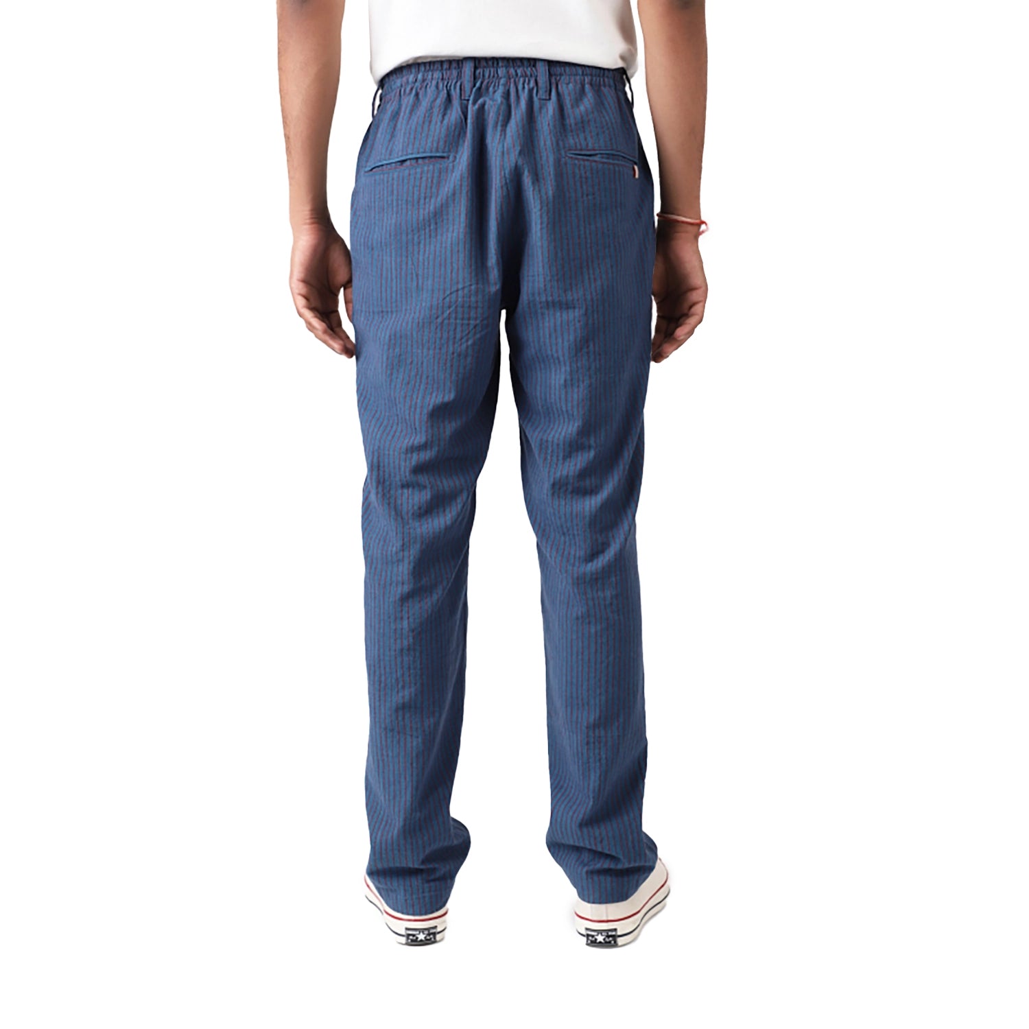 Lisboa Handwoven Trouser  - Stripe Blue