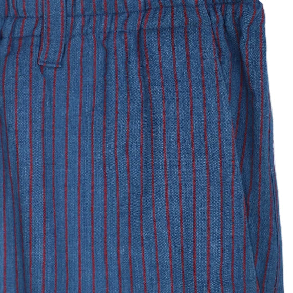 Lisboa Handwoven Trouser  - Stripe Blue