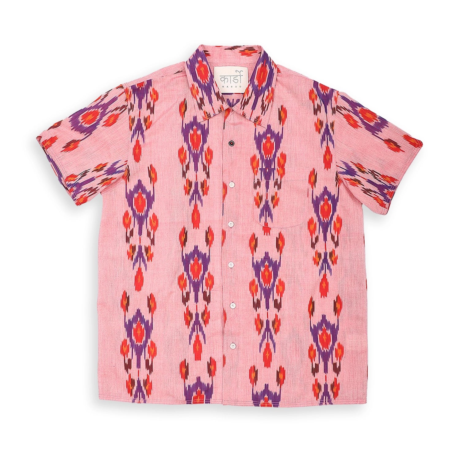 Men Short Sleeve Shirt Pink