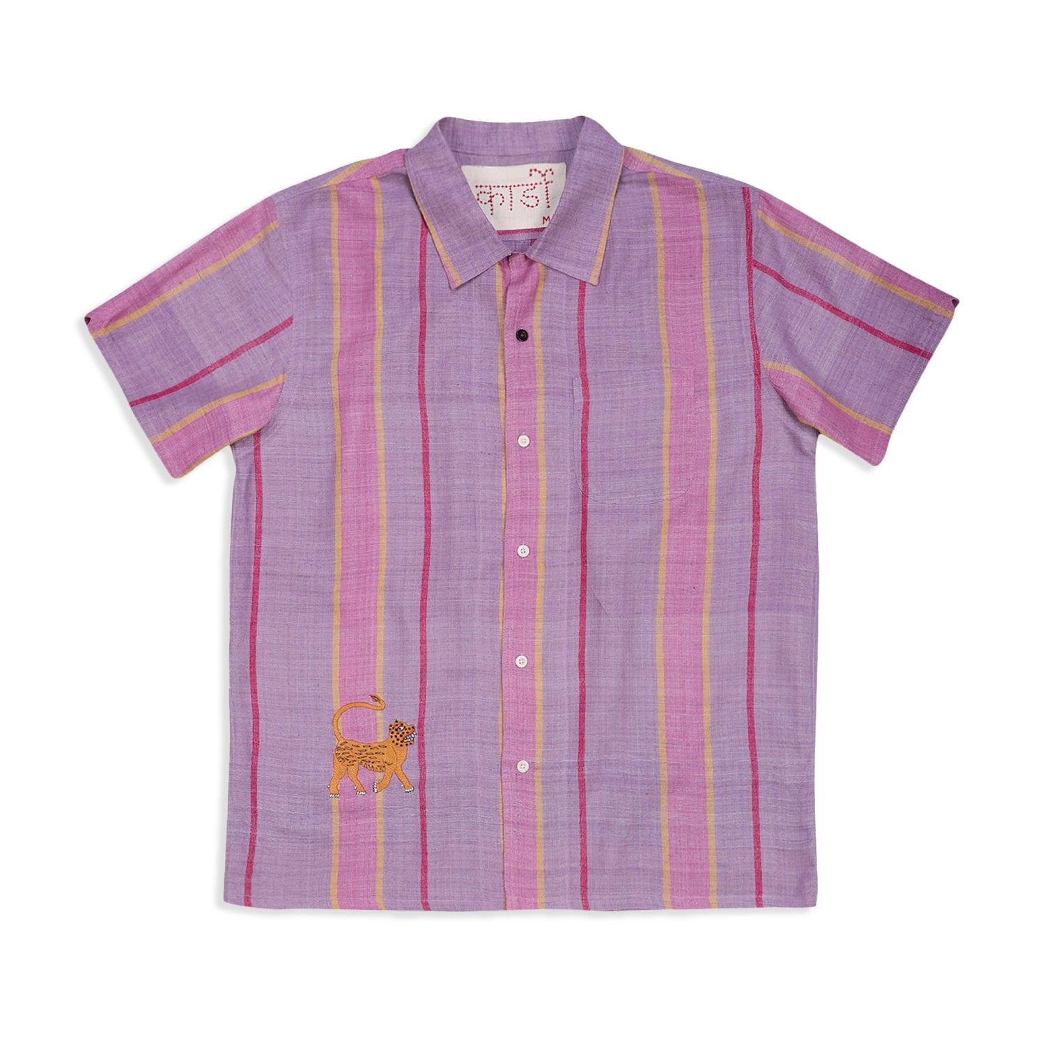 Men Short Sleeve Shirt - Matka Silk