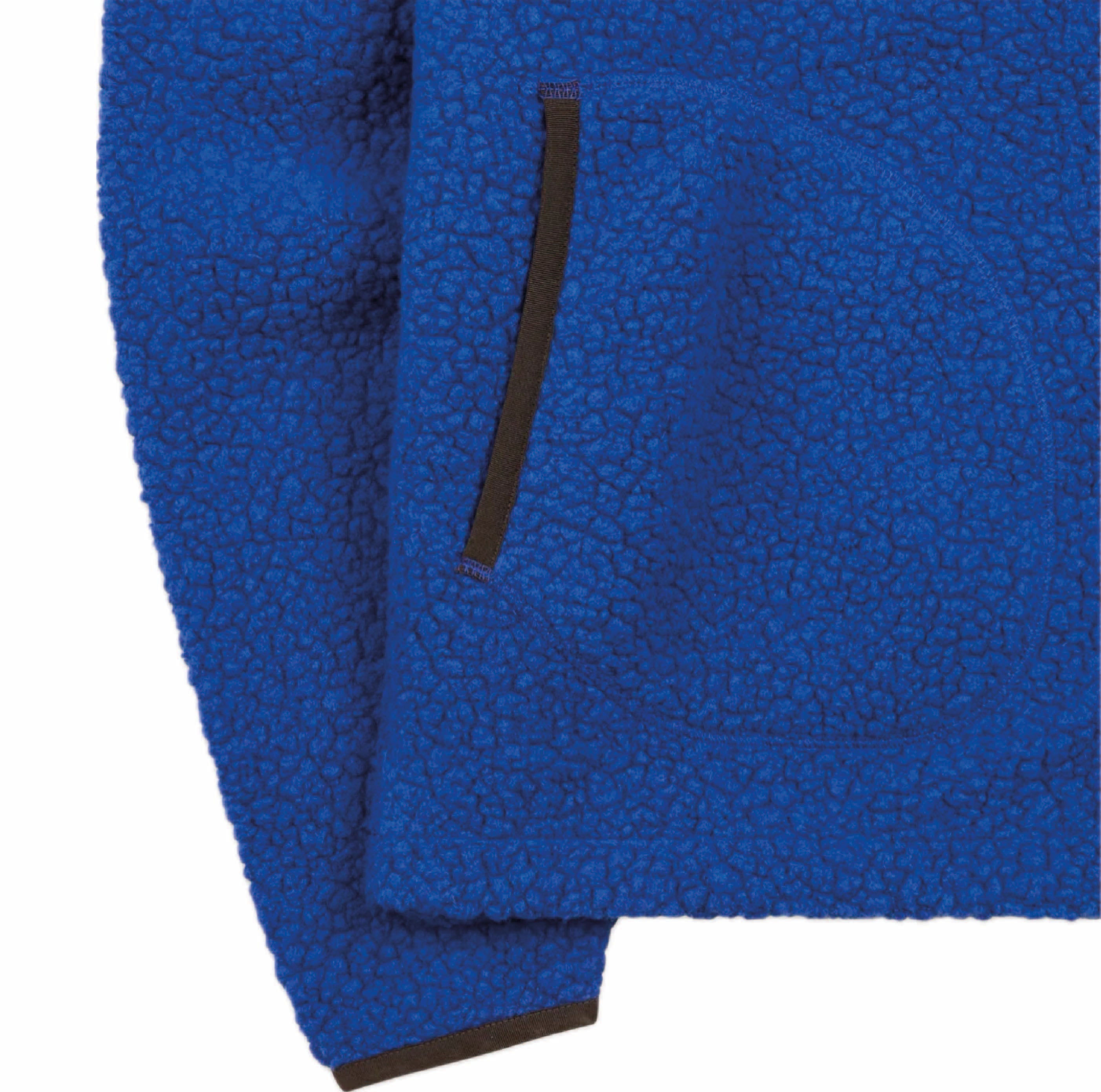 Blue Boucle Wool Zip Fleece Jacket