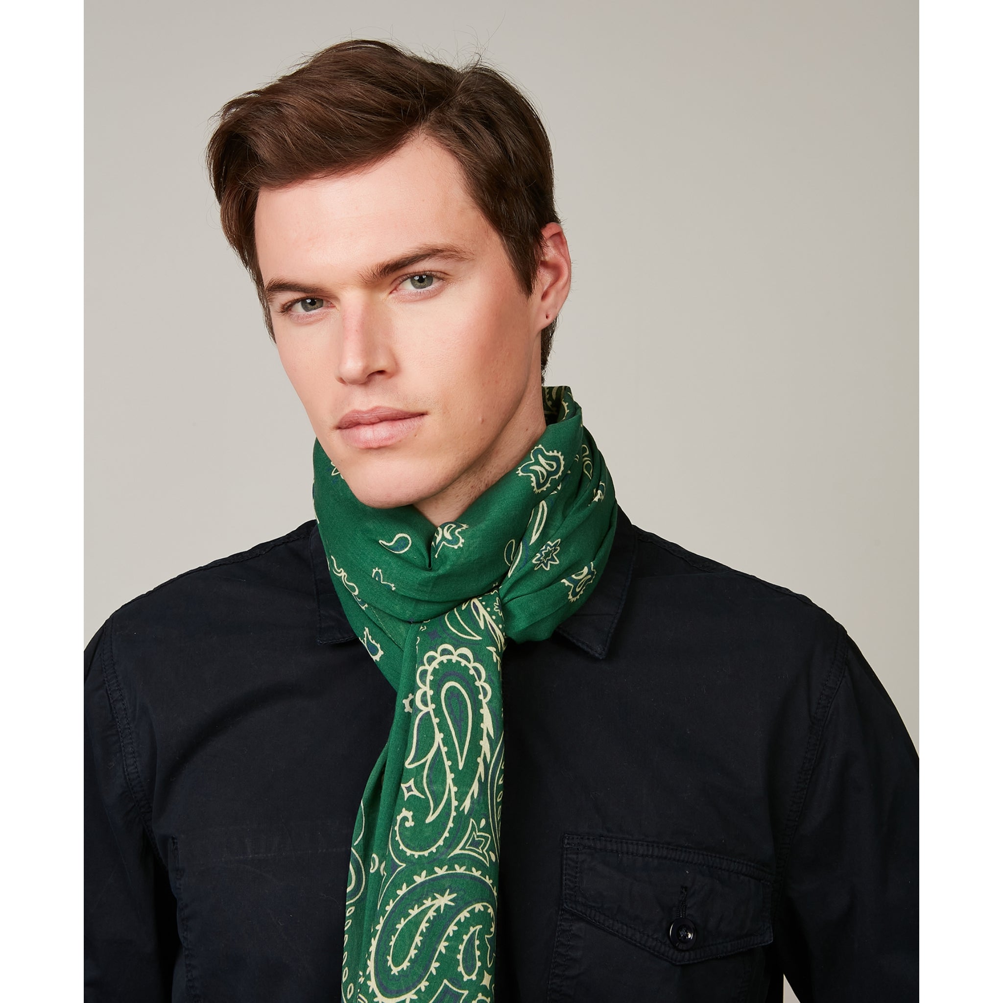 Hartford Cotton Bandana Scarf - Green