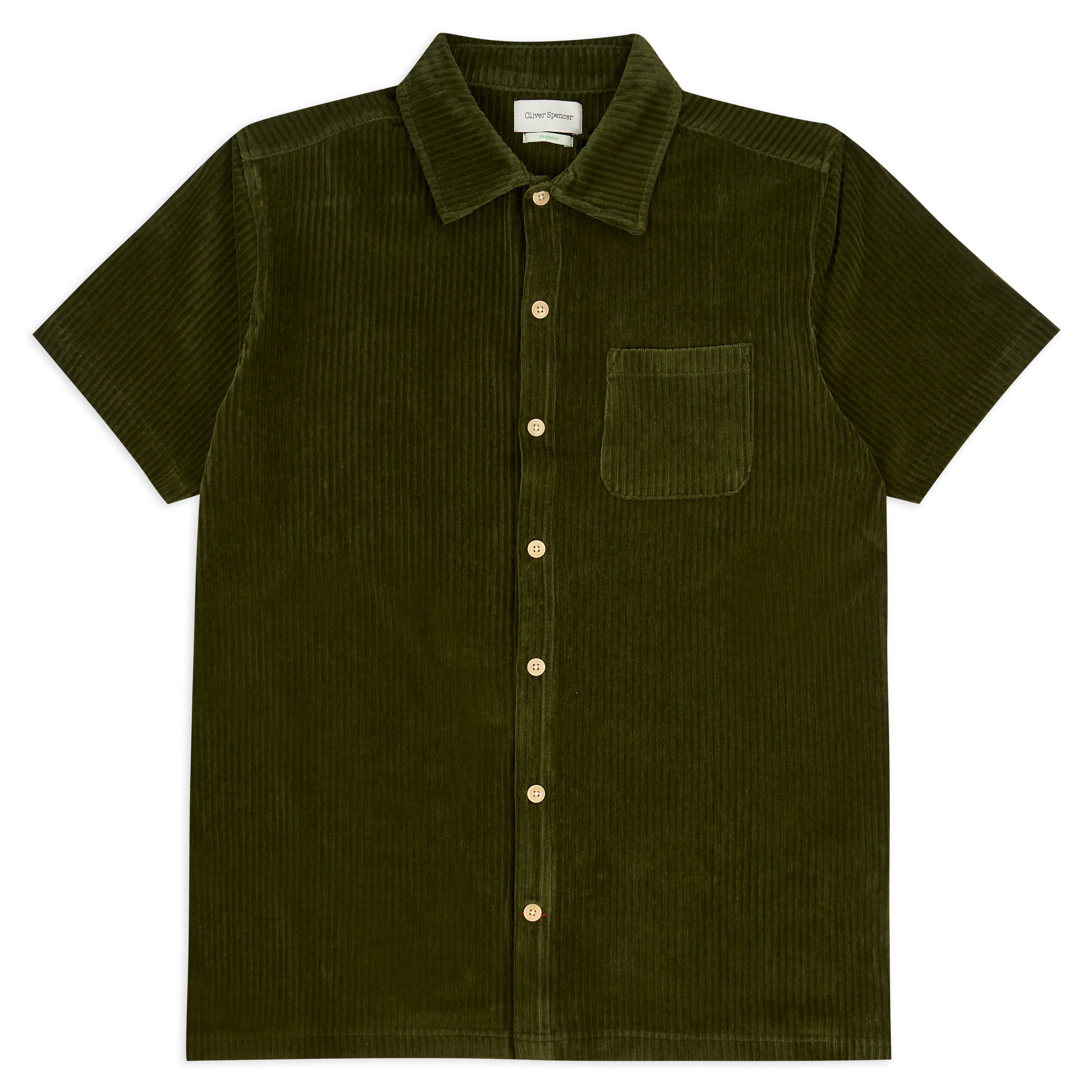 Oliver Spencer Lulworth Riviera Short Sleeve Jersey Shirt - Green - Burrows and Hare