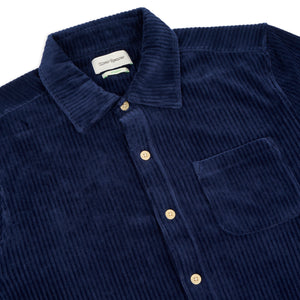 Oliver Spencer Lulworth Riviera Short Sleeve Jersey Shirt - Navy - Burrows and Hare