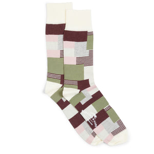Burrows & Hare Patchwork Socks - Cream - Burrows and Hare