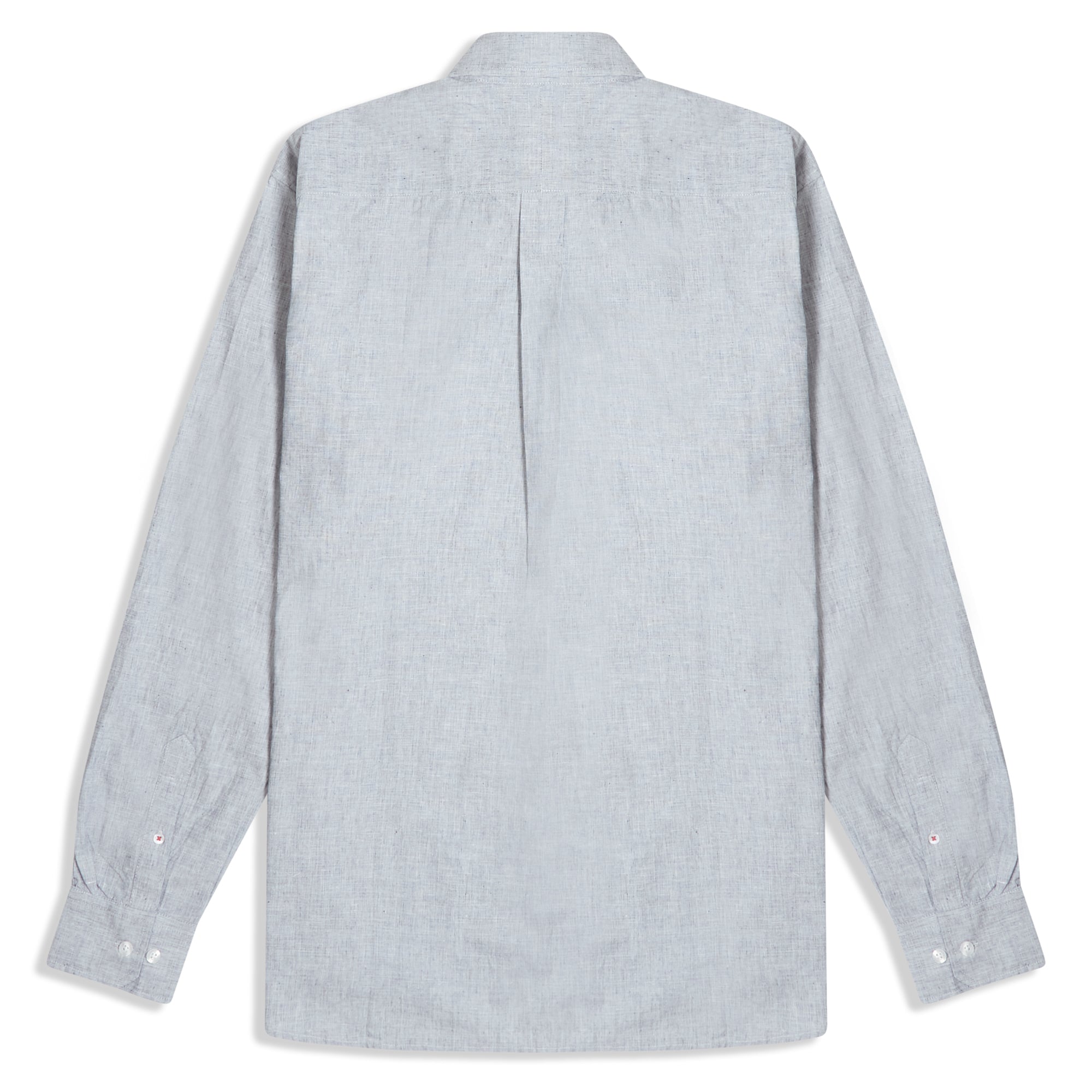 Burrows & Hare Luke Shirt Cotton & Linen Mix - Grey - Burrows and Hare