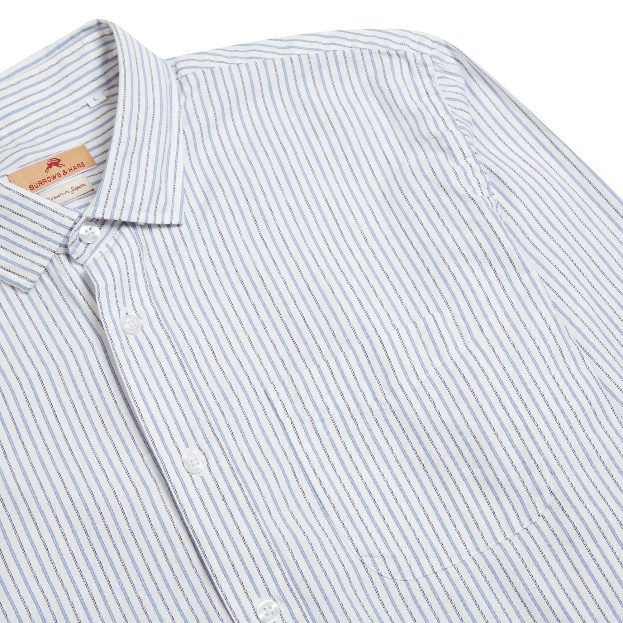 Burrows & Hare Thin Stripe Shirt - White - Burrows and Hare