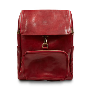 Burrows & Hare Leather Backpack - Red - Burrows and Hare