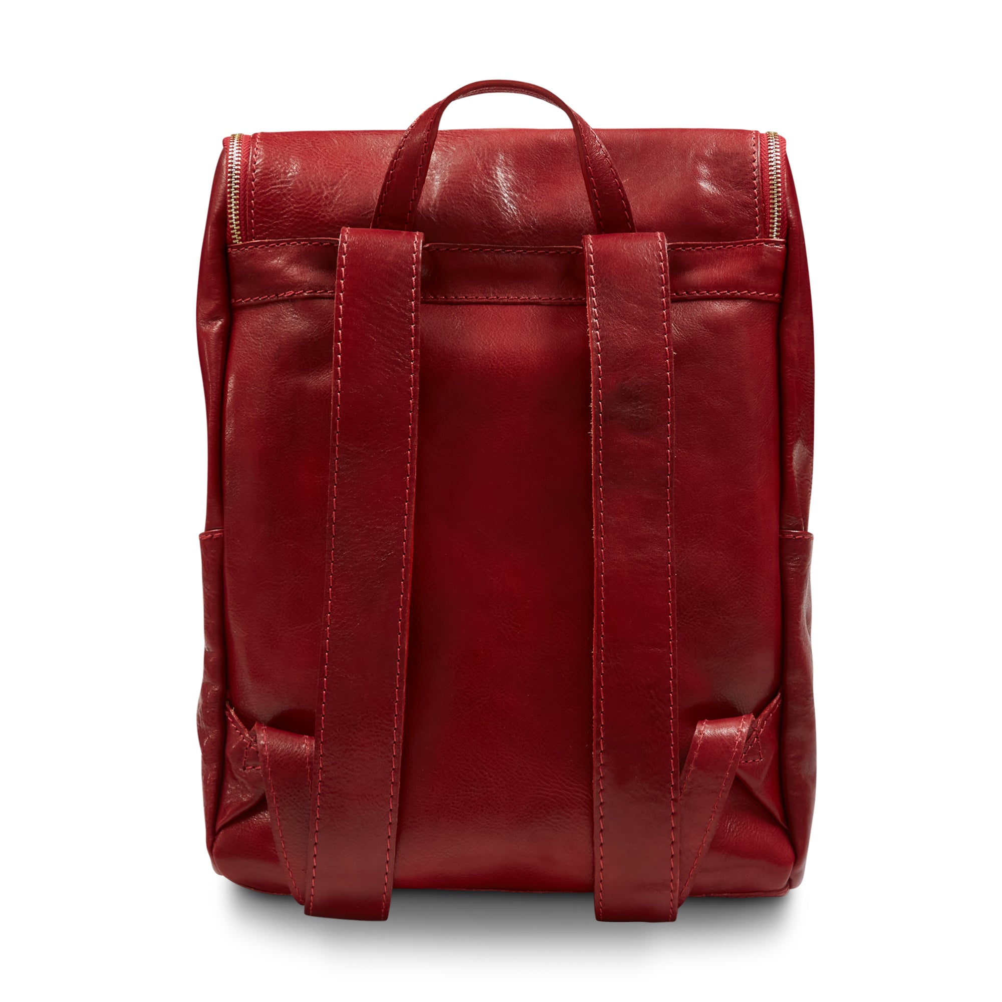 Leather Backpack  Red