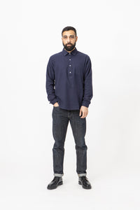 Burrows & Hare Pop Over Shirt - Navy - Burrows and Hare