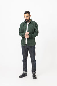 Burrows & Hare Gingham Shirt - Green - Burrows and Hare