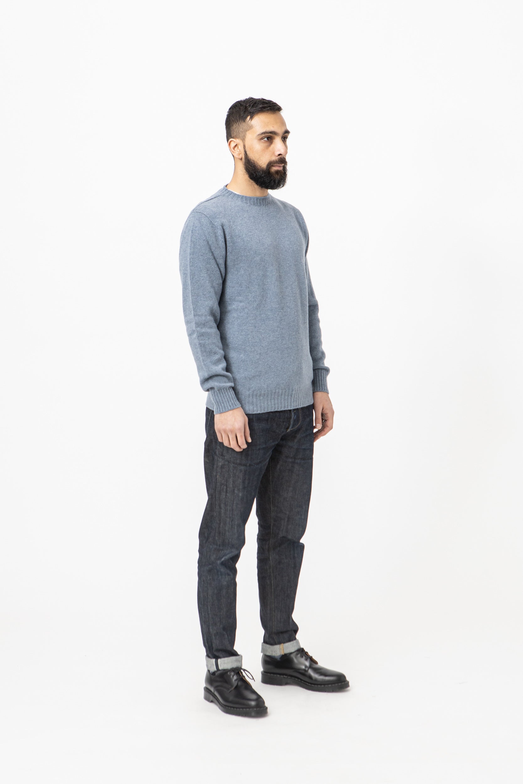 Burrows & Hare Alpaca Crew Neck Jumper - Sky - Burrows and Hare