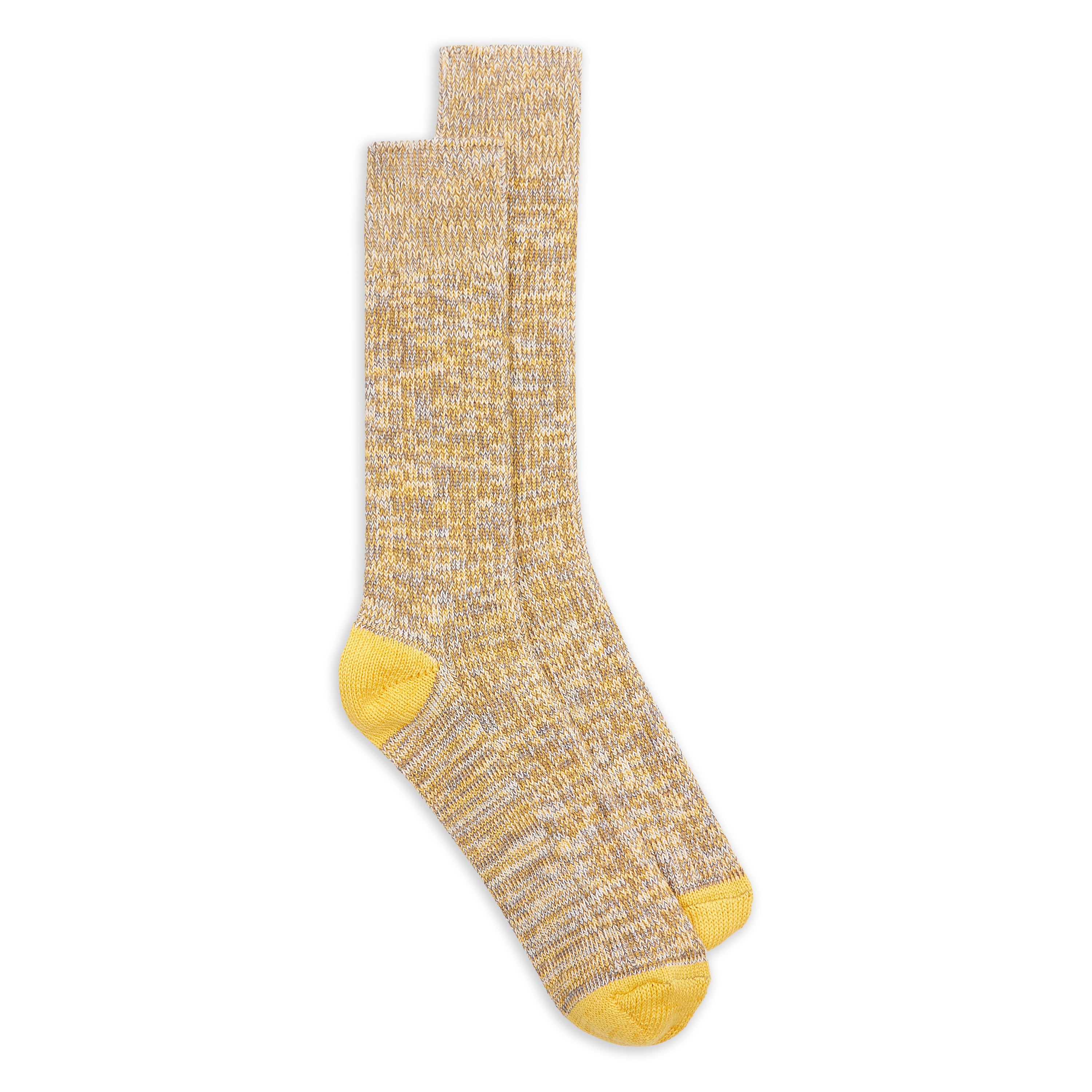 Burrows and Hare Knitted Socks - Yellow & Grey