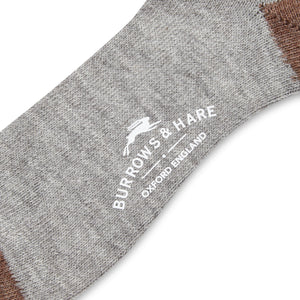 Burrows & Hare Alpaca Socks - Light Grey & Brown - Burrows and Hare