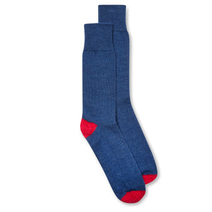 Burrows & Hare Alpaca Socks - Navy & Red - Burrows and Hare