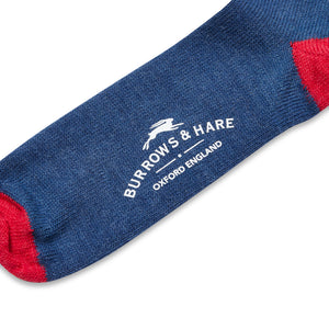 Burrows & Hare Alpaca Socks - Navy & Red - Burrows and Hare