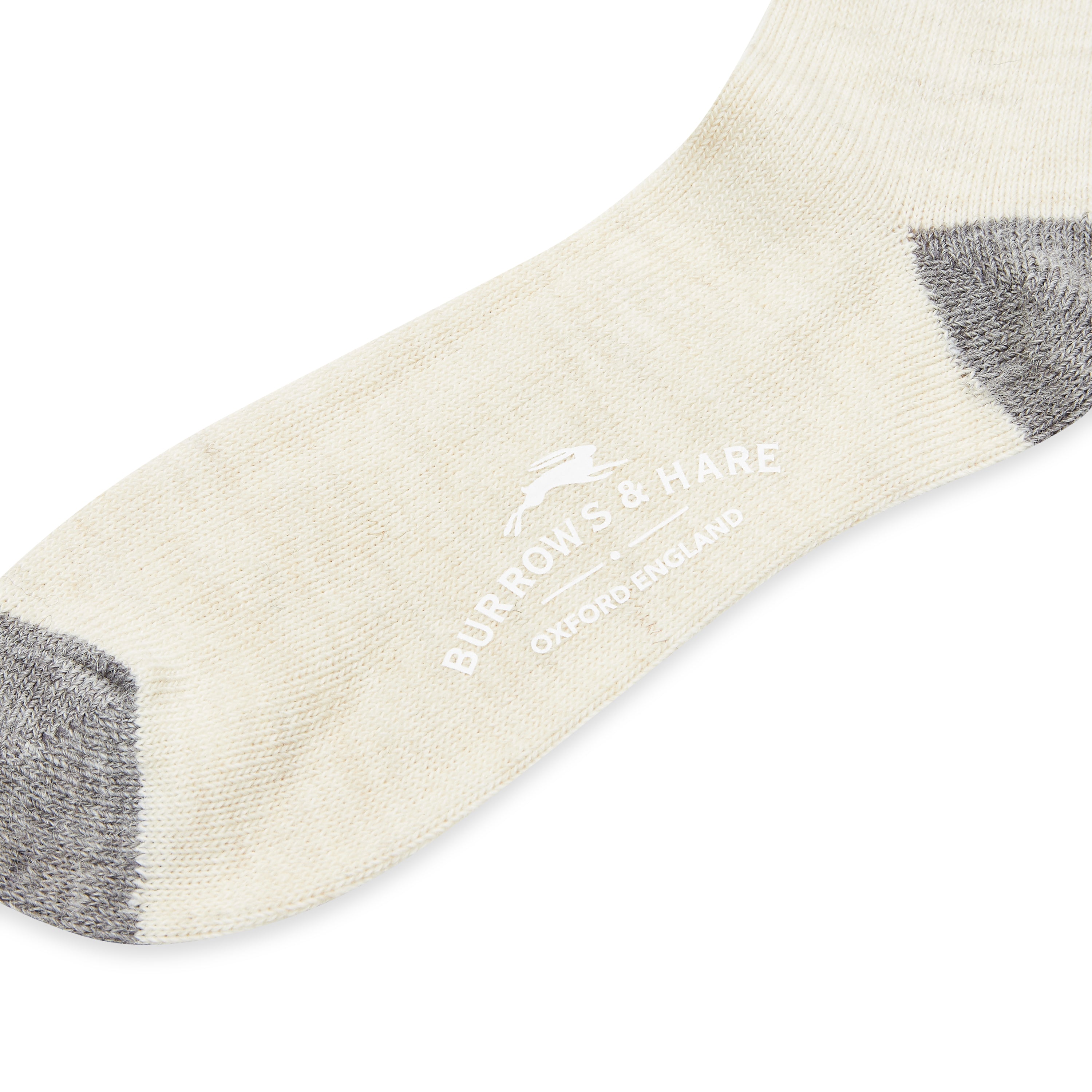 Burrows & Hare Alpaca Socks - Cream & Grey - Burrows and Hare