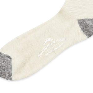 Burrows & Hare Alpaca Socks - Cream & Grey - Burrows and Hare