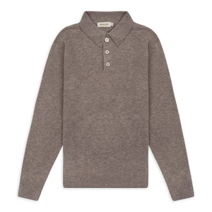 Burrows & Hare Knitted Polo - Brown