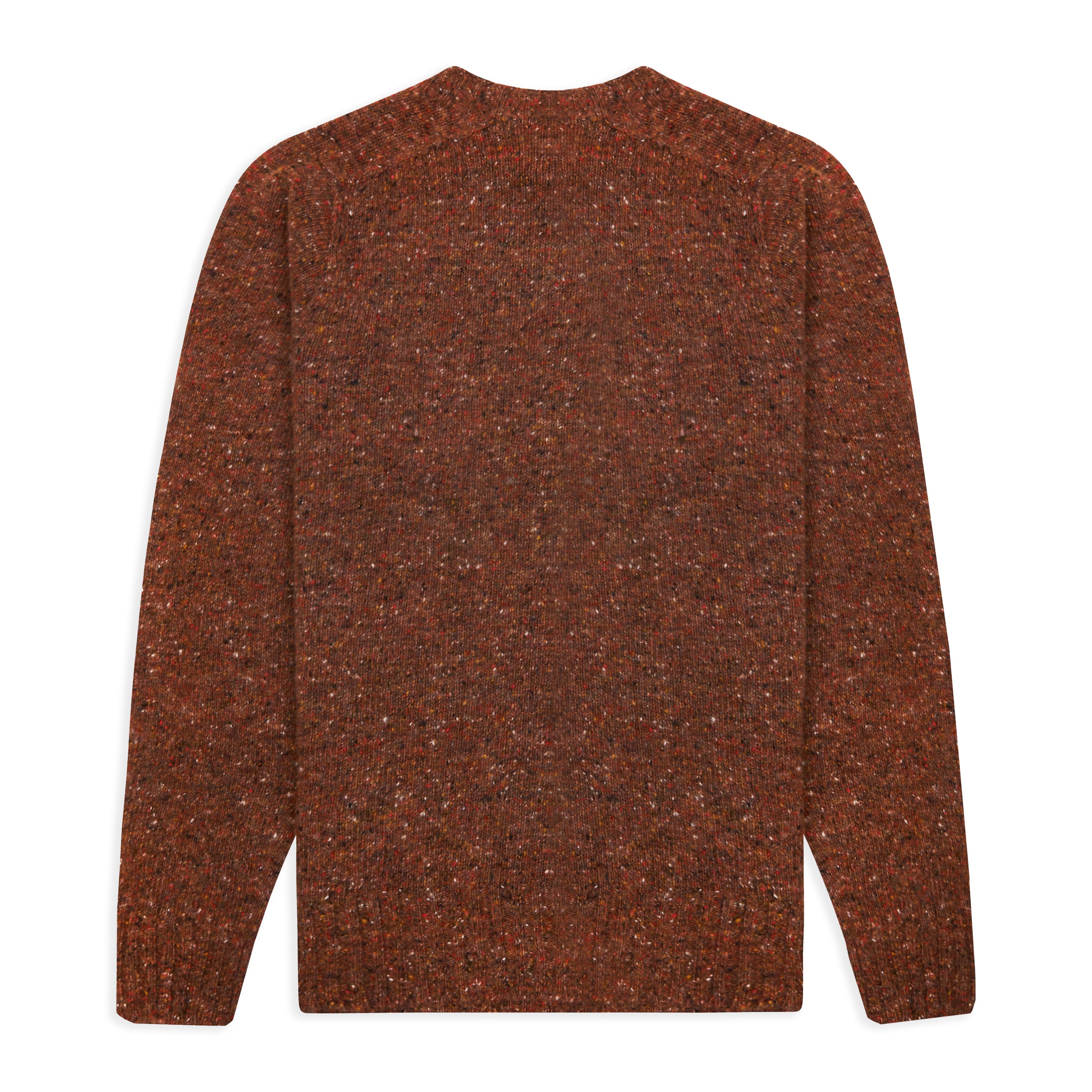 Burrows & Hare Merino Donegal Crew Neck Jumper - Rust - Burrows and Hare