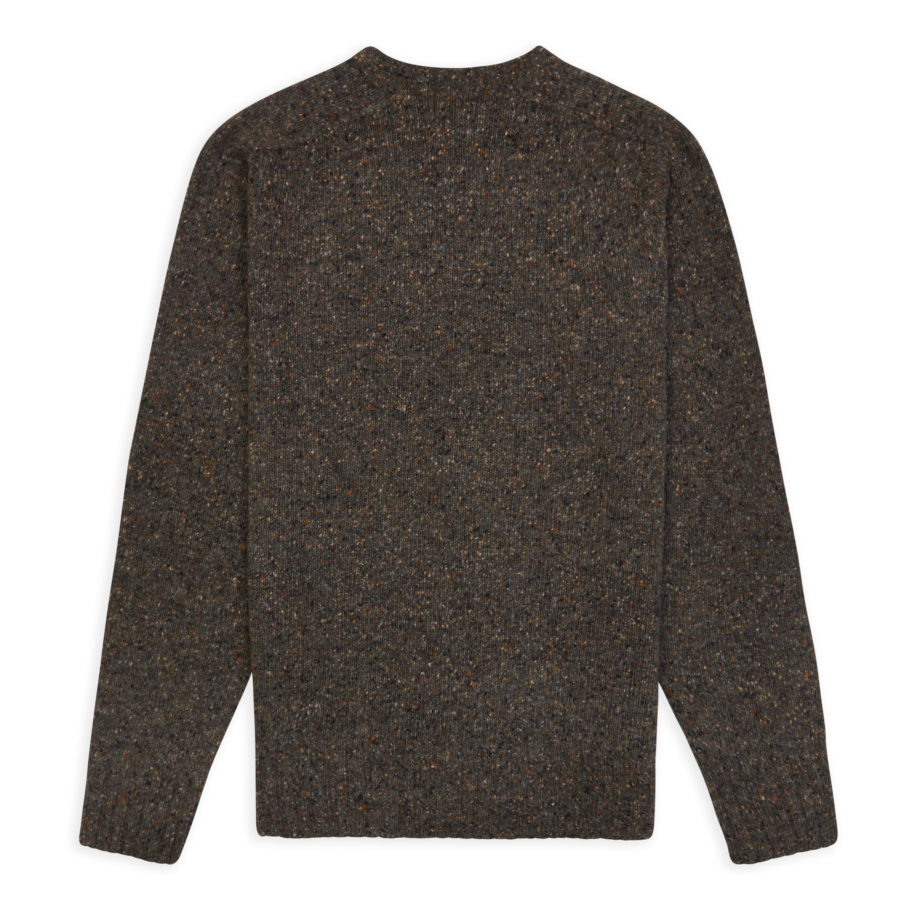 Burrows & Hare Merino Donegal Crew Neck Jumper - Dark Grey - Burrows and Hare