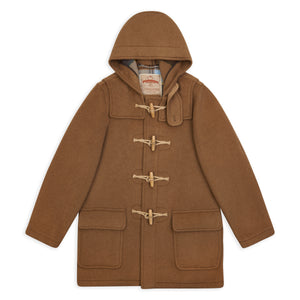 Burrows & Hare Water Repellent Wool Duffle Coat - Brown - Burrows and Hare