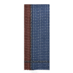 Hartford Woven Scarf - Navy & Wine - Burrows and Hare