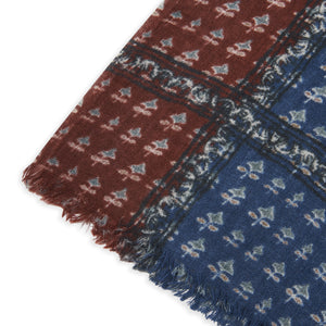 Hartford Woven Scarf - Navy & Wine - Burrows and Hare