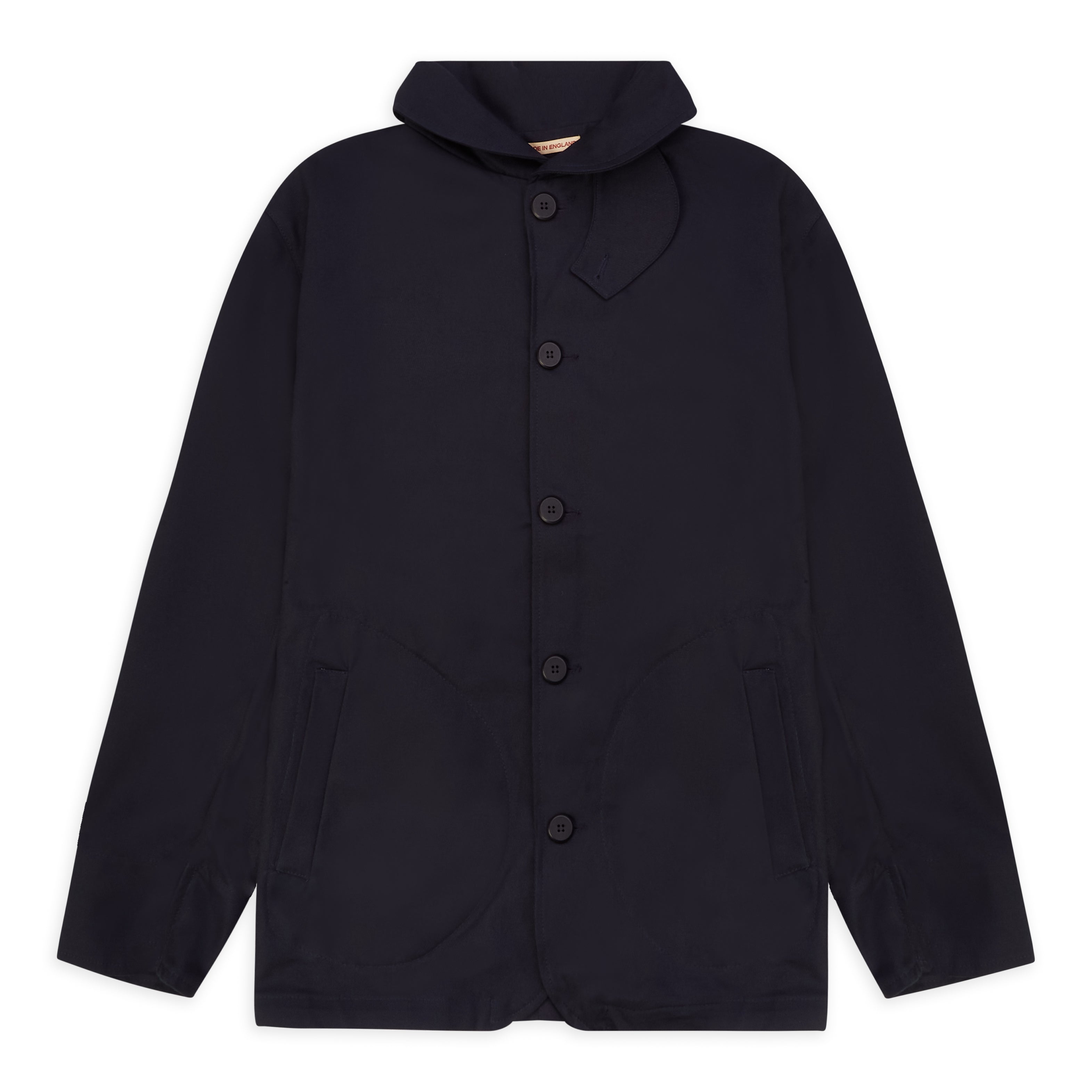 Burrows & Hare Twill Shawl Collar Jacket - Navy - Burrows and Hare