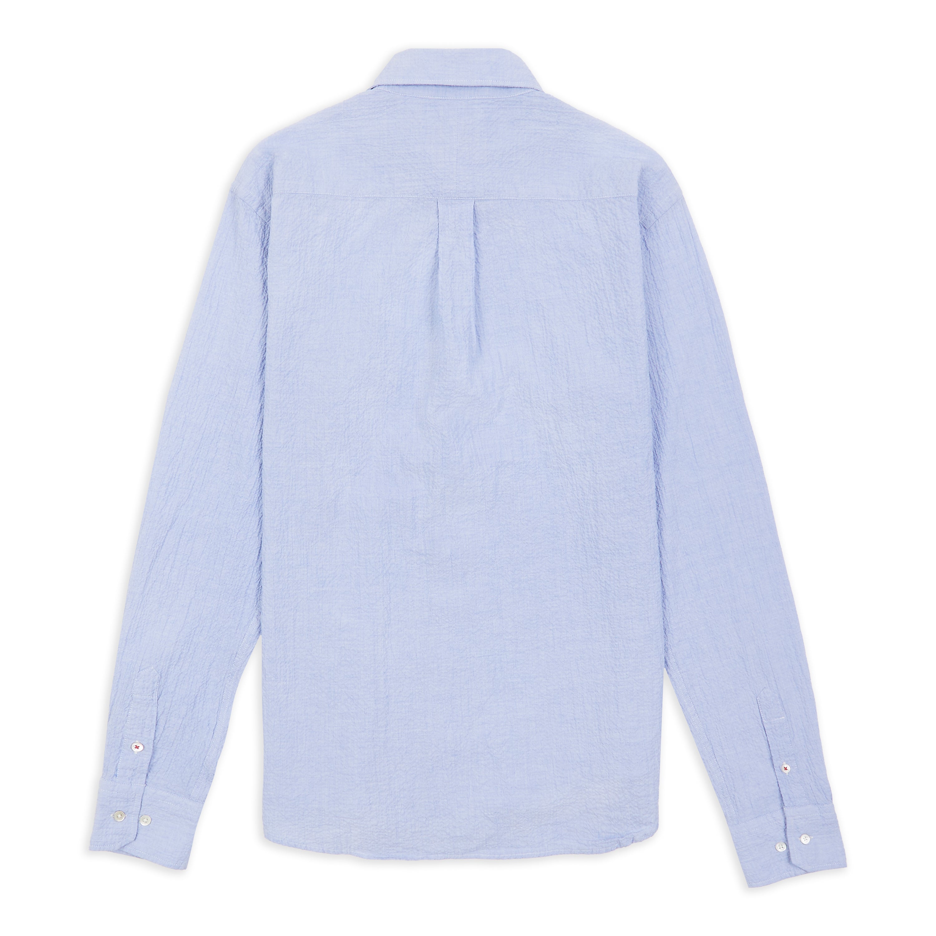 Burrows & Hare Seersucker Shirt - Blue