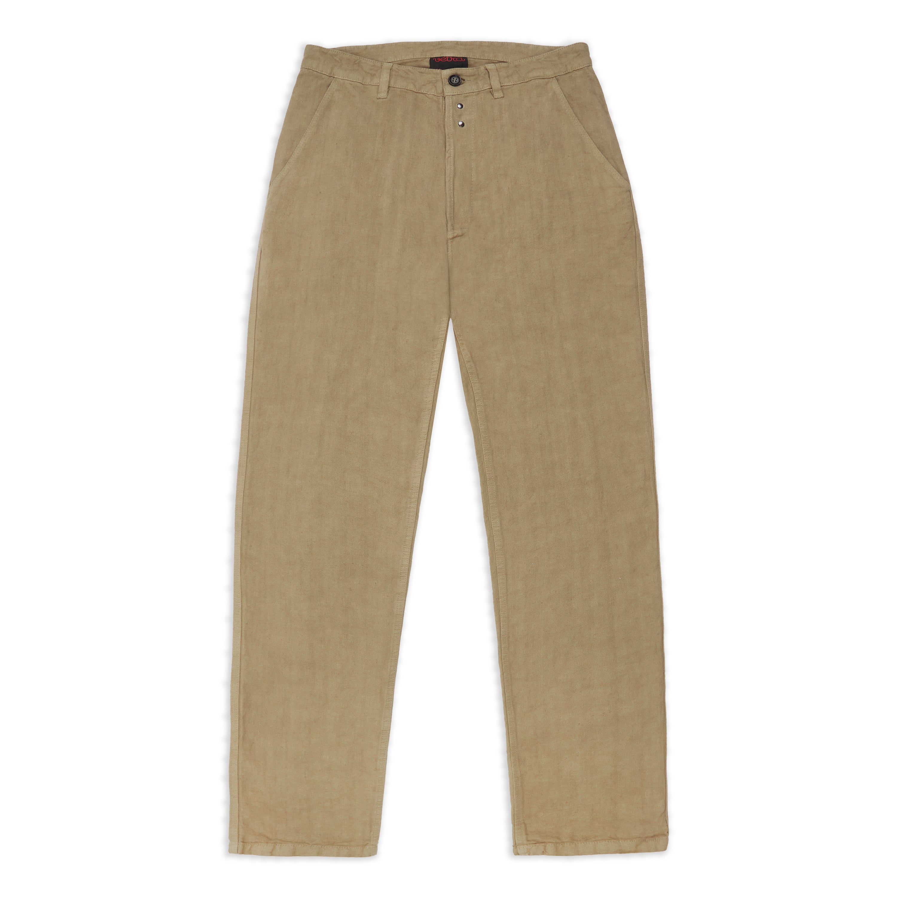 Vetra Heavy Linen Weaved Trousers - Wood