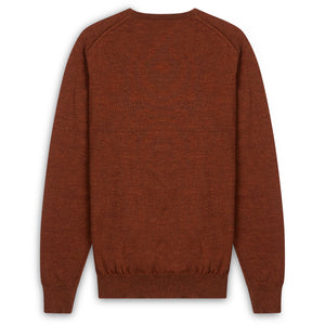 Burrows & Hare Scottish Merino Wool Crew Neck Jumper - Red Grouse - Burrows and Hare